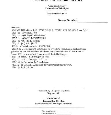 خرید و دانلود نسخه کامل کتاب Geometrie und Erfahrung. Festvortrag am 27. Januar 1921