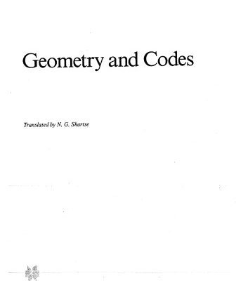 خرید و دانلود نسخه کامل کتاب Geometry and Codes