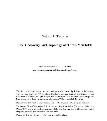 خرید و دانلود نسخه کامل کتاب Geometry and topology of 3-manifolds