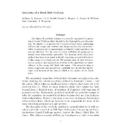 خرید و دانلود نسخه کامل کتاب Geometry of a black hole collision (Science paper draft)