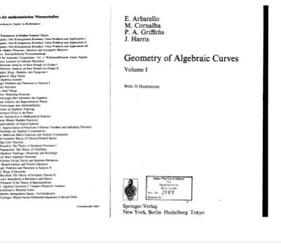 خرید و دانلود نسخه کامل کتاب Geometry of Algebraic Curves: Volume I