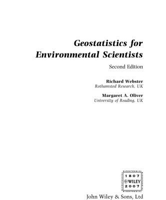 خرید و دانلود نسخه کامل کتاب Geostatistics for environmental scientists