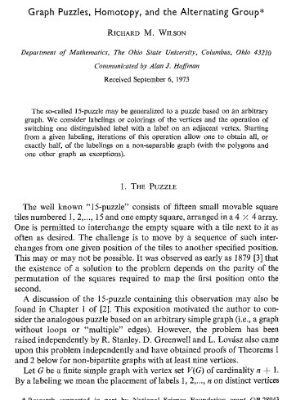 خرید و دانلود نسخه کامل کتاب Graph Puzzles, Homotopy, and the Alternating Group