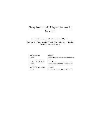 خرید و دانلود نسخه کامل کتاب Graphen und Algorithmen II 001