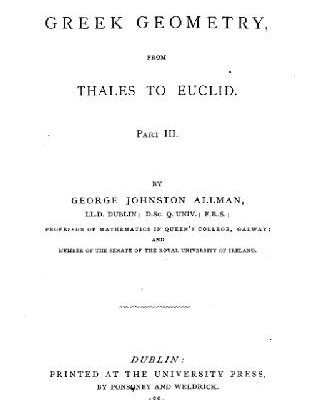 خرید و دانلود نسخه کامل کتاب Greek geometry. From Thales to Euqlid