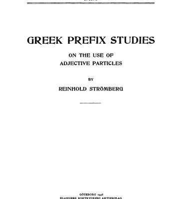 خرید و دانلود نسخه کامل کتاب Greek Prefix Studies: On the Use of Adjective Particles