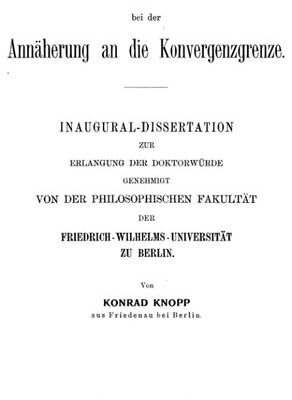 خرید و دانلود نسخه کامل کتاب Grenzwerte von Reihen bei der Annäherung an die Konvergenzgrenze