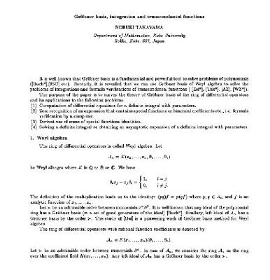 خرید و دانلود نسخه کامل کتاب Groebner bases, integration, transcendental functions