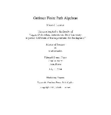 خرید و دانلود نسخه کامل کتاب Groebner finite path algebras