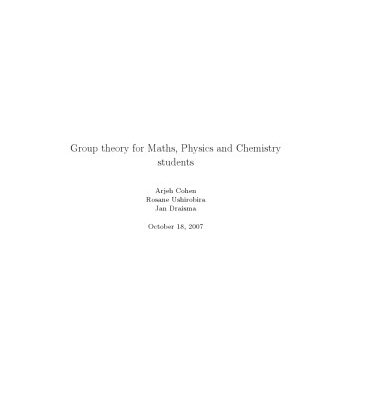 خرید و دانلود نسخه کامل کتاب Group theory for Maths, Physics and Chemistry students [Lecture notes]