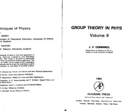 خرید و دانلود نسخه کامل کتاب Group Theory in Physics, Vol. 2 (Techniques of Physics Series)