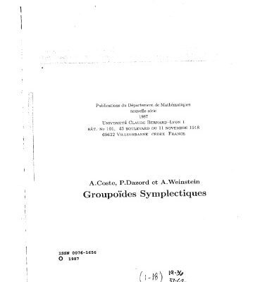 خرید و دانلود نسخه کامل کتاب Groupoides symplectiques