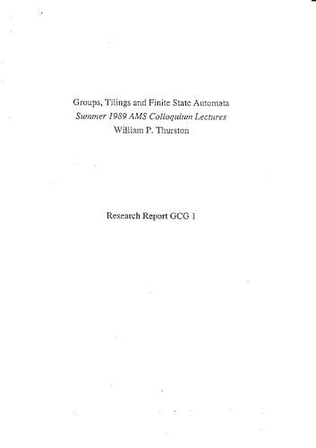 خرید و دانلود نسخه کامل کتاب Groups, tilings and finite state automata_68b46aaec22c9.jpeg خرید و دانلود نسخه کامل کتاب Groups, tilings and finite state automata