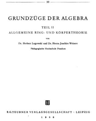 خرید و دانلود نسخه کامل کتاب Grundzuge der Algebra, teil 2