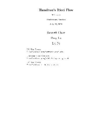خرید و دانلود نسخه کامل کتاب Hamilton’s Ricci Flow