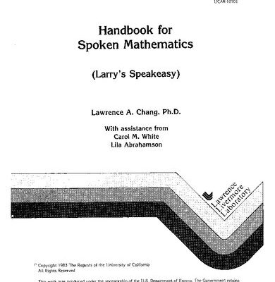 خرید و دانلود نسخه کامل کتاب Handbook for Spoken Mathematics