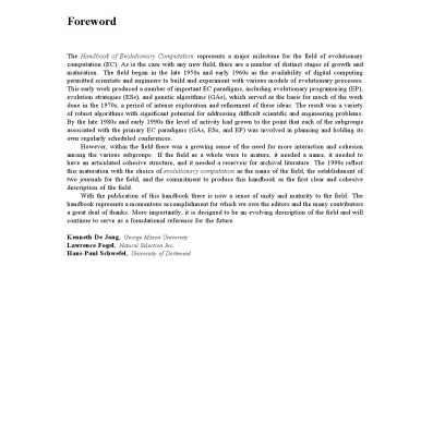 خرید و دانلود نسخه کامل کتاب Handbook of Evolutionary Computation (Computational Intelligence Library)