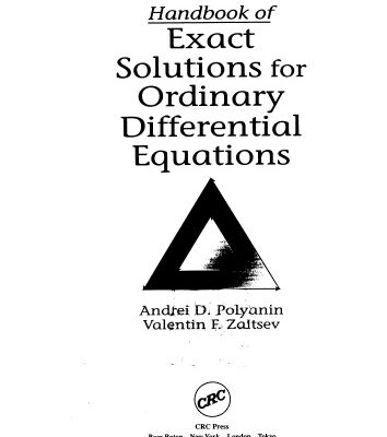 خرید و دانلود نسخه کامل کتاب Handbook of exact solutions for ordinary differential equations