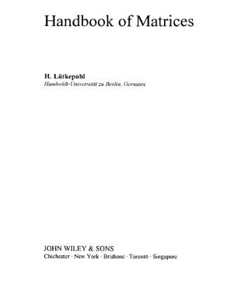 خرید و دانلود نسخه کامل کتاب Handbook of Matrices