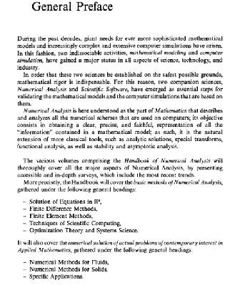 خرید و دانلود نسخه کامل کتاب Handbook of Numerical Analysis. General Preface and Table of Contents for Volumes 1-11