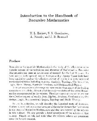خرید و دانلود نسخه کامل کتاب Handbook of Recursive Mathematics. Volume 2: Recursive Algebra, Analysis and Combinatorics
