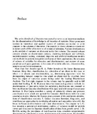 خرید و دانلود نسخه کامل کتاب Handbook of Statistics 2: Classification, Pattern Recognition and Reduction of Dimensionality