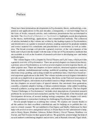 خرید و دانلود نسخه کامل کتاب Handbook of Statistics 26: Psychometrics