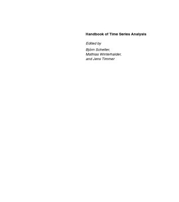 خرید و دانلود نسخه کامل کتاب Handbook of Time Series Analysis: Recent Theoretical Developments and Applications