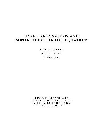خرید و دانلود نسخه کامل کتاب Harmonic Analysis and Partial Differential Equations