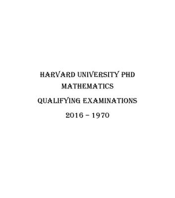خرید و دانلود نسخه کامل کتاب Harvard University PhD mathematics qualifying examinations 2016-1970