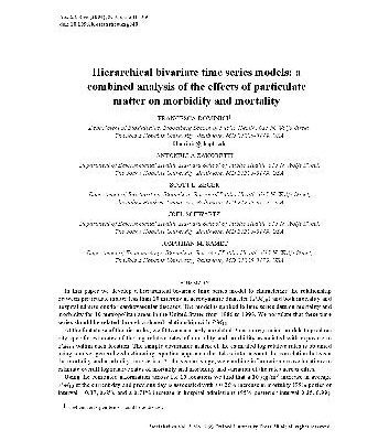 خرید و دانلود نسخه کامل کتاب Hierarchical bivariate time series models: a combined analysis of the effects of particulate matter on morbidity and mortality
