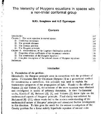 خرید و دانلود نسخه کامل کتاب Hierarchy of Huygens equations in spaces with a nontrivial conformal group