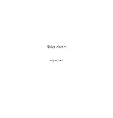 خرید و دانلود نسخه کامل کتاب Higher Algebra
