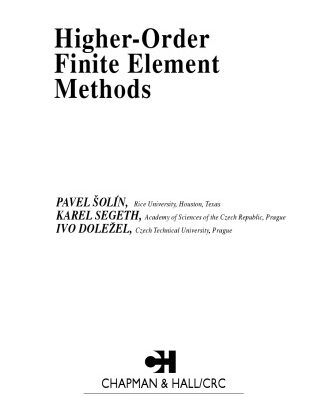 خرید و دانلود نسخه کامل کتاب Higher-Order Finite Element Methods