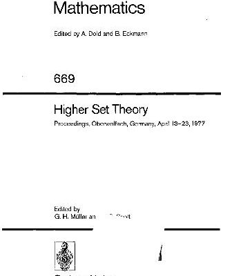 خرید و دانلود نسخه کامل کتاب Higher Set Theory: Proceeding, Oberwolfach