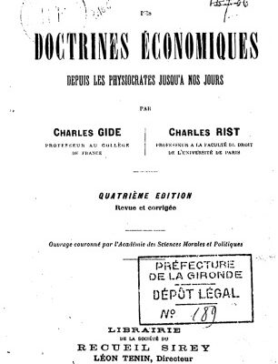 خرید و دانلود نسخه کامل کتاب Histoire des doctrines economiques depuis les Physiocrates jusqu’a nos jours