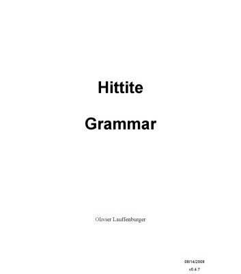 خرید و دانلود نسخه کامل کتاب Hittite Grammar
