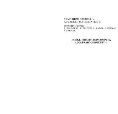 خرید و دانلود نسخه کامل کتاب Hodge theory and complex algebraic geometry 2