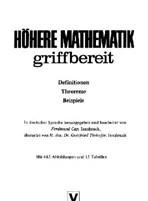 خرید و دانلود نسخه کامل کتاب Hoehere Mathematik griffbereit
