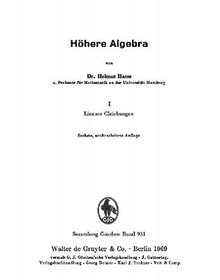 خرید و دانلود نسخه کامل کتاب Höhere Algebra