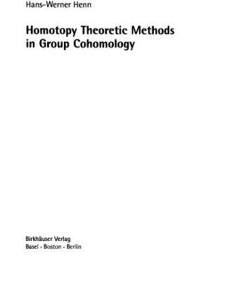 خرید و دانلود نسخه کامل کتاب Homotopy theoretic methods in group cohomology