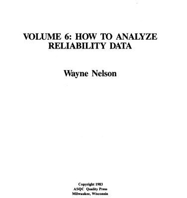 خرید و دانلود نسخه کامل کتاب How to Analyze Reliability Data (The ASQC basic references in quality control. Statistical techniques)