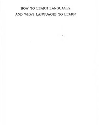خرید و دانلود نسخه کامل کتاب How to Learn Languages and What Languages to Learn
