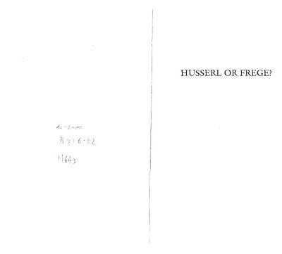 خرید و دانلود نسخه کامل کتاب Husserl or Frege?: Meaning, Objectivity, and Mathematics