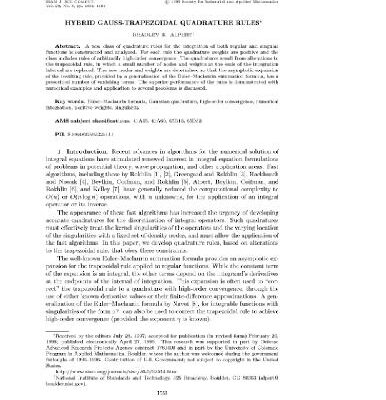 خرید و دانلود نسخه کامل کتاب Hybrid Gauss-trapezoidal quadrature