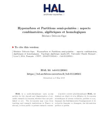 خرید و دانلود نسخه کامل کتاب Hyperarbres et Partitions semi-pointées : aspects combinatoires, algébriques et homologiques
