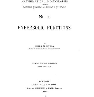 خرید و دانلود نسخه کامل کتاب Hyperbolic Functions, Fourth Edition