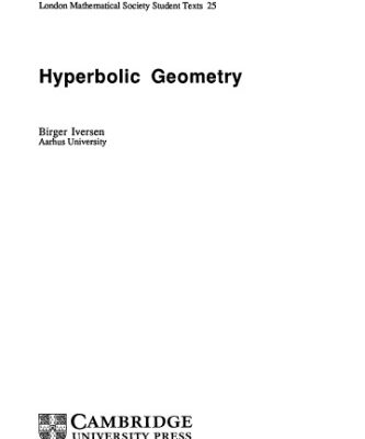 خرید و دانلود نسخه کامل کتاب Hyperbolic geometry
