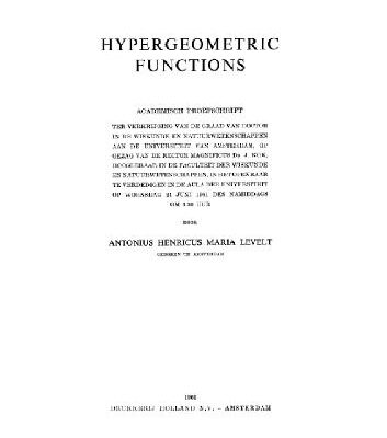 خرید و دانلود نسخه کامل کتاب Hypergeometric functions