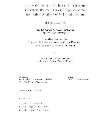 خرید و دانلود نسخه کامل کتاب Improved Inclusion-Exclusion Identities and Bonferroni Inequalities with Applications to Reliability Analysis of Coherent Systems